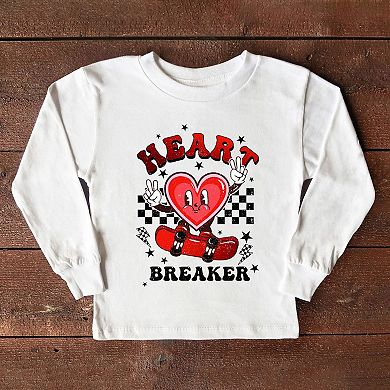 Heart Breaker Skater Toddler Long Sleeve Graphic Tee