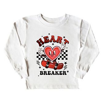 Heart Breaker Skater Toddler Long Sleeve Graphic Tee