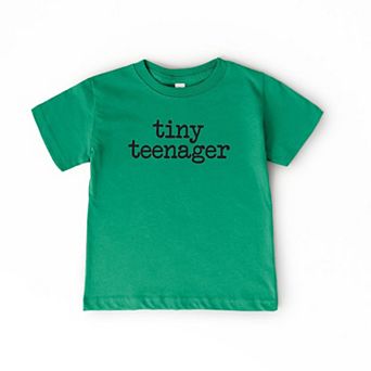 Tiny Teenager Typewriter Toddler Short Sleeve Graphic Tee