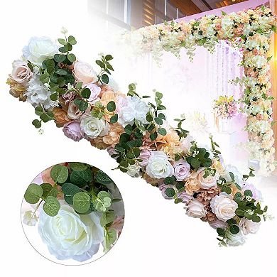 Artificial Silk Flower Row Panel Floral Backdrop 100cm