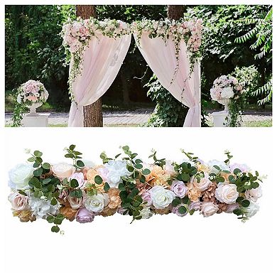 Artificial Silk Flower Row Panel Floral Backdrop 100cm