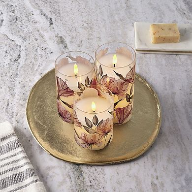 Mikasa 3 pc. LED Waxed Filled Glass Votives Candle Set