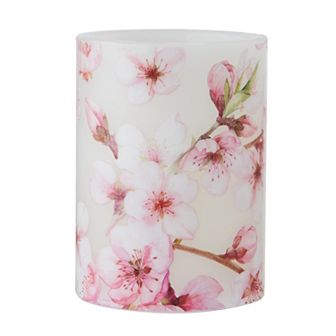 Mikasa LED Wax Pillar Candle with Cherry Blossom Decal