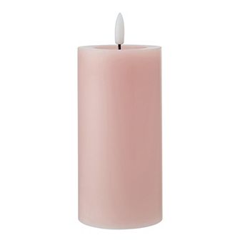 Mikasa Pink LED Wax Pillar Candle with Flickering Light
