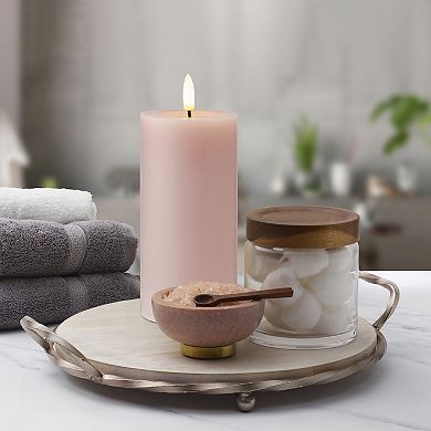 Mikasa Pink LED Wax Pillar Candle with Flickering Light