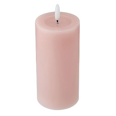 Mikasa Pink LED Wax Pillar Candle with Flickering Light
