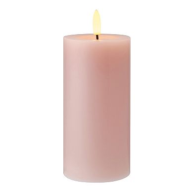 Mikasa Pink LED Wax Pillar Candle with Flickering Light