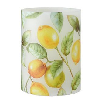Mikasa LED Wax Pillar Candle with Lemon Decal
