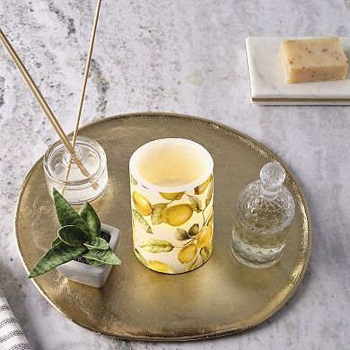 Mikasa LED Wax Pillar Candle with Lemon Decal