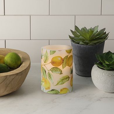 Mikasa LED Wax Pillar Candle with Lemon Decal