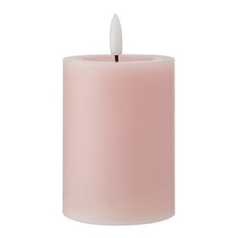 Mikasa Pink LED Wax Small Pillar Candle with Flickering Light