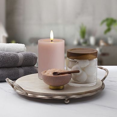 Mikasa Pink LED Wax Pillar Candle with Flickering Light