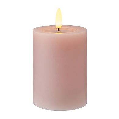 Mikasa Pink LED Wax Pillar Candle with Flickering Light
