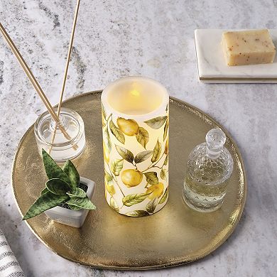 Mikasa LED Wax Pillar Candle with Lemon Decal