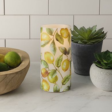 Mikasa LED Wax Pillar Candle with Lemon Decal