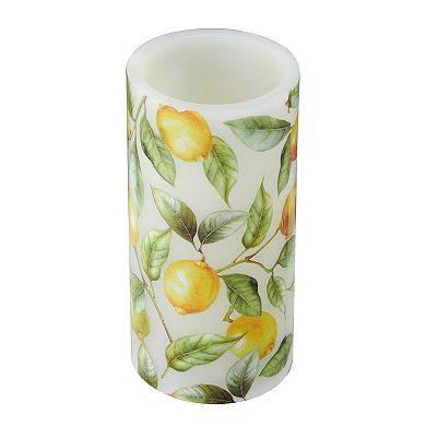 Mikasa LED Wax Pillar Candle with Lemon Decal