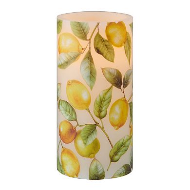 Mikasa LED Wax Pillar Candle with Lemon Decal