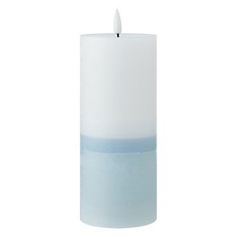Mikasa Blue LED Wax Pillar with Flickering Light