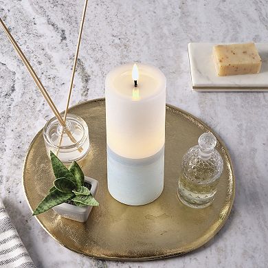 Mikasa Blue LED Wax Pillar with Flickering Light