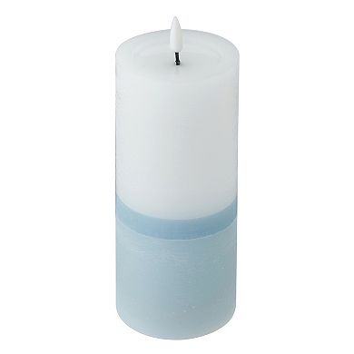 Mikasa Blue LED Wax Pillar with Flickering Light