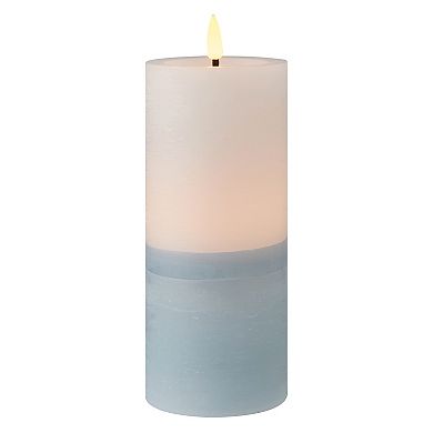 Mikasa Blue LED Wax Pillar with Flickering Light