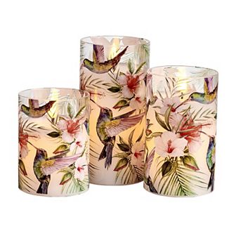Mikasa 3 pc LED Waxed Filled Glass Votive Candle Set
