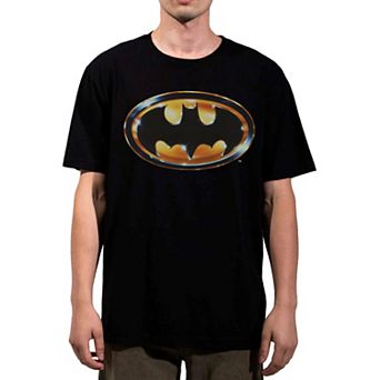 Men's DC Comic Book Batman Logo Oversized Short Sleeve Graphic T-Shirt