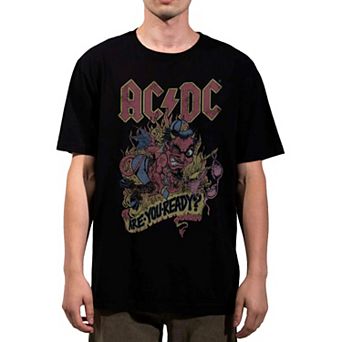Men's ACDC Are You Ready Oversized Short Sleeve Graphic T-Shirt