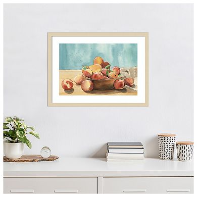 Summer Harvest Bowl I by Alicia Longley Wood Framed Wall Art Print