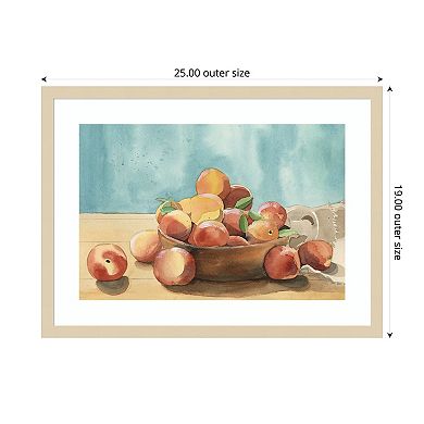 Summer Harvest Bowl I by Alicia Longley Wood Framed Wall Art Print