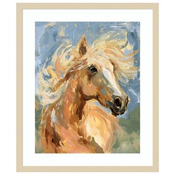 Palomino in the Wind I by Victoria Barnes Wood Framed Wall Art Print