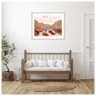 Lakeside in Autumn by Grafitee Studios Wood Framed Wall Art Print
