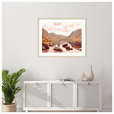 Lakeside in Autumn by Grafitee Studios Wood Framed Wall Art Print