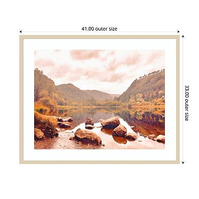 Lakeside in Autumn by Grafitee Studios Wood Framed Wall Art Print