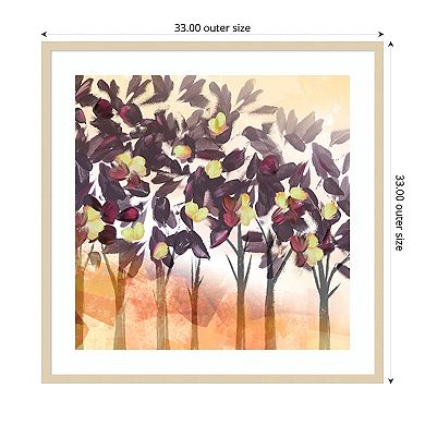 Purple Trees by Northern Lights Wood Framed Wall Art Print