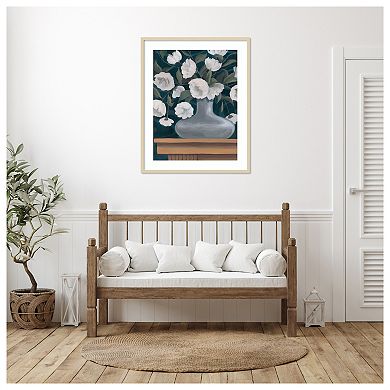 Snowball Posies II by Grace Popp Wood Framed Wall Art Print