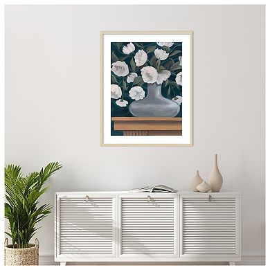 Snowball Posies II by Grace Popp Wood Framed Wall Art Print