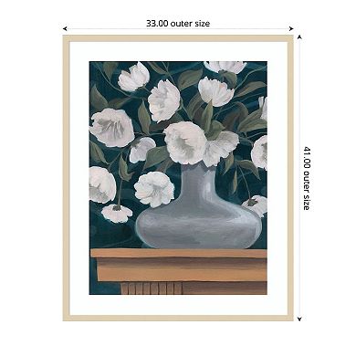 Snowball Posies II by Grace Popp Wood Framed Wall Art Print