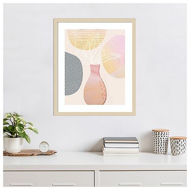 Mid Century Floral I by Andrea Haase Wood Framed Wall Art Print