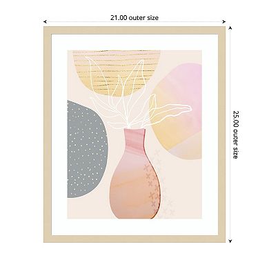 Mid Century Floral I by Andrea Haase Wood Framed Wall Art Print