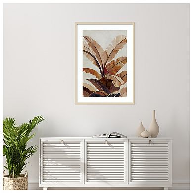 Umber Banana Leaf by Alex Black Wood Framed Wall Art Print