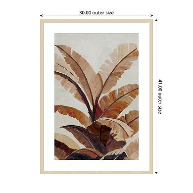 Umber Banana Leaf by Alex Black Wood Framed Wall Art Print