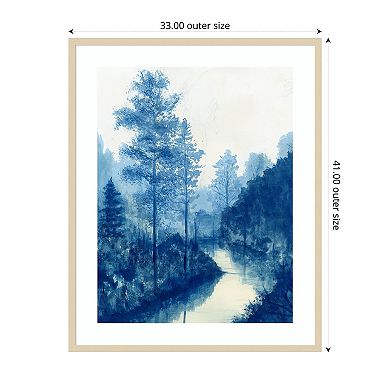 Liberty Blue Landscape II by Michael Willett Wood Framed Wall Art Print
