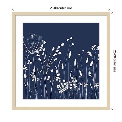 Indigo Flowers II by Northern Lights Wood Framed Wall Art Print