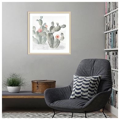 Cactus Garden Gray Blush III by Cynthia Coulter Wood Framed Wall Art Print