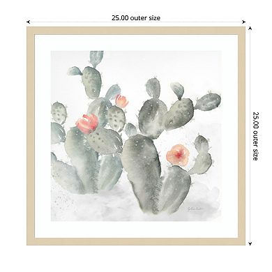 Cactus Garden Gray Blush III by Cynthia Coulter Wood Framed Wall Art Print