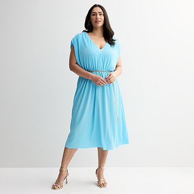 Plus Size INTEMPO™ Plisse Midi Dress