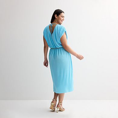 Plus Size INTEMPO™ Plisse Midi Dress