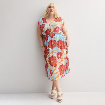 Plus Size INTEMPO™ Plisse Midi Dress