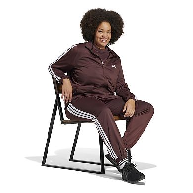 Plus Size adidas Tricot 3-Stripes Sportswear Zip-Front Track Jacket